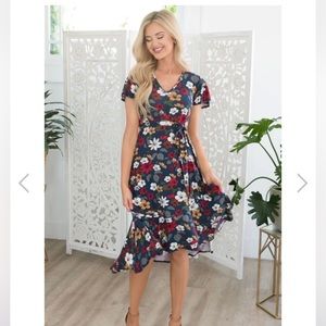 Chris & Carol blue floral dress NWT small